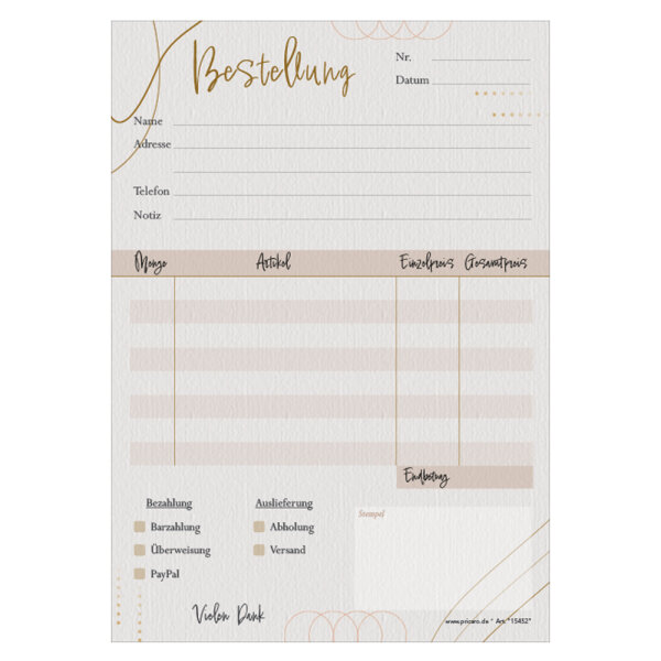 PRICARO Bestellannahmeblock "Adria", A5