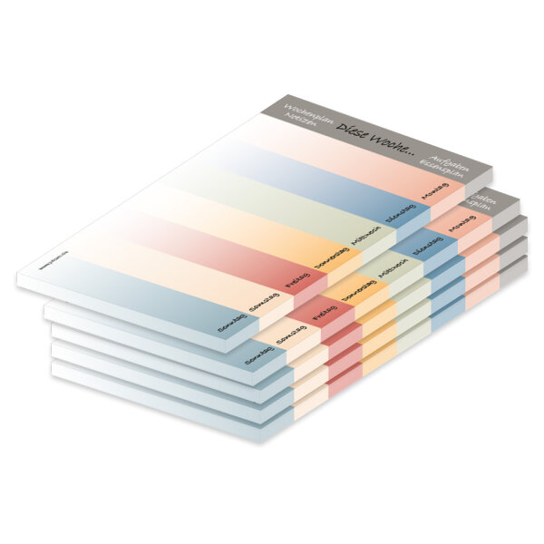 PRICARO Wochenplaner "Colours", A6, 5 Stück