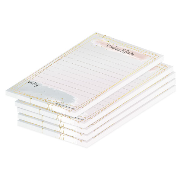 PRICARO Einkaufsliste "Golden Dots", A6, 5 Stück