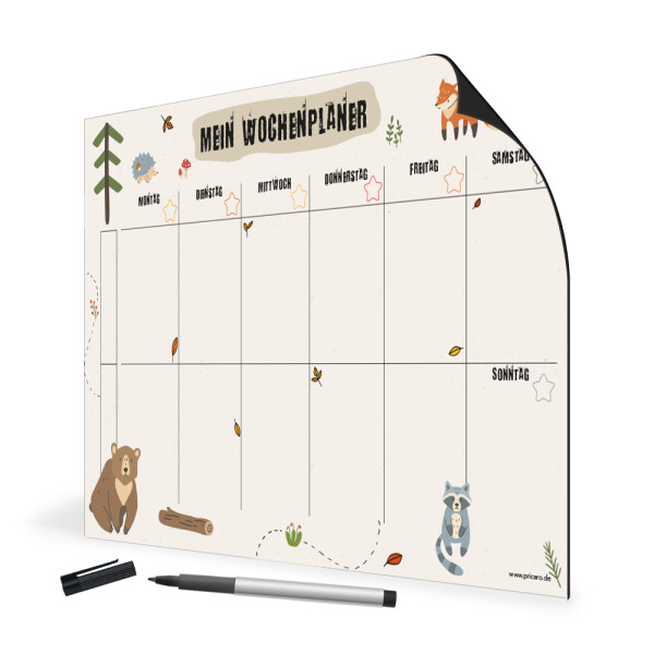 PRICARO Magnet-Wochenplaner für Kinder "Wald"