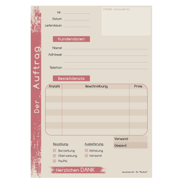 PRICARO Auftragsblock "Brushed", A5