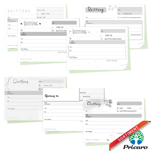 PRICARO Quittungsblock mit Durchschlag, A6