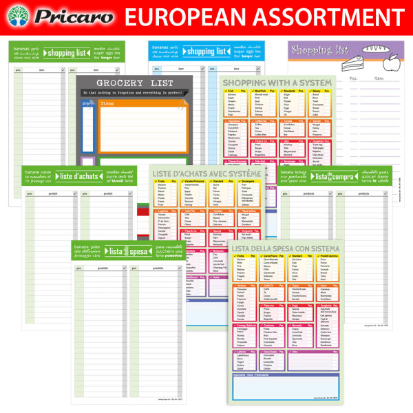 PRICARO Einkaufsliste "Typo", magnetisch