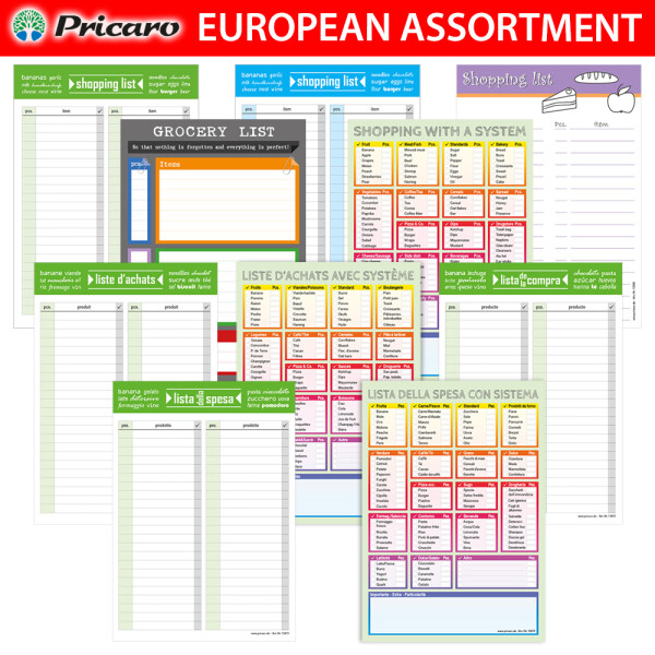 PRICARO Shopping List "Typo", A5, Set of 3