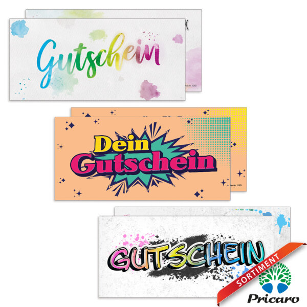 PRICARO Gutscheinkarte mit Briefumschlag, 10 Stück