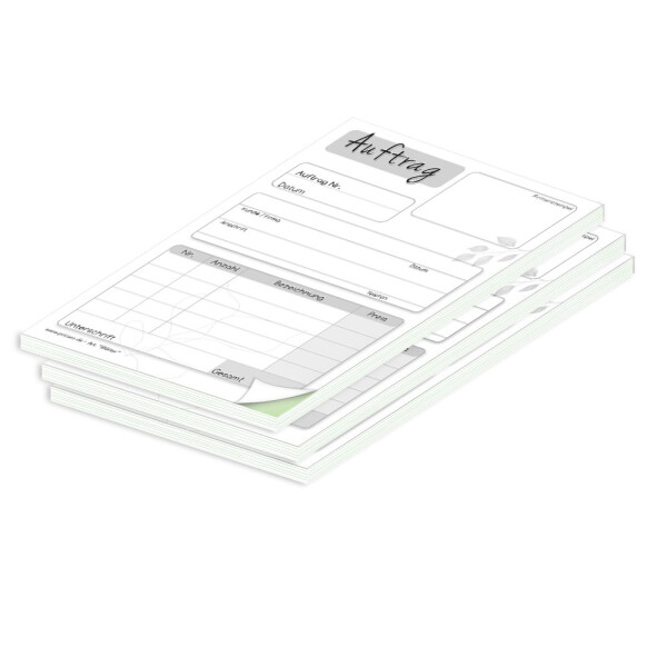 PRICARO Auftragsblock mit Durchschlag "Blätter", A6