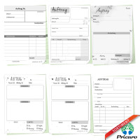 PRICARO Auftragsblock mit Durchschlag "Blätter", A6