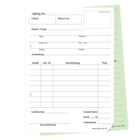 PRICARO Auftragsblock mit Durchschlag, A5 gelocht