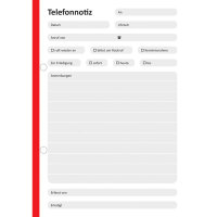 PRICARO Telefonnotizblock, A5 gelocht, rot, 5 Stück